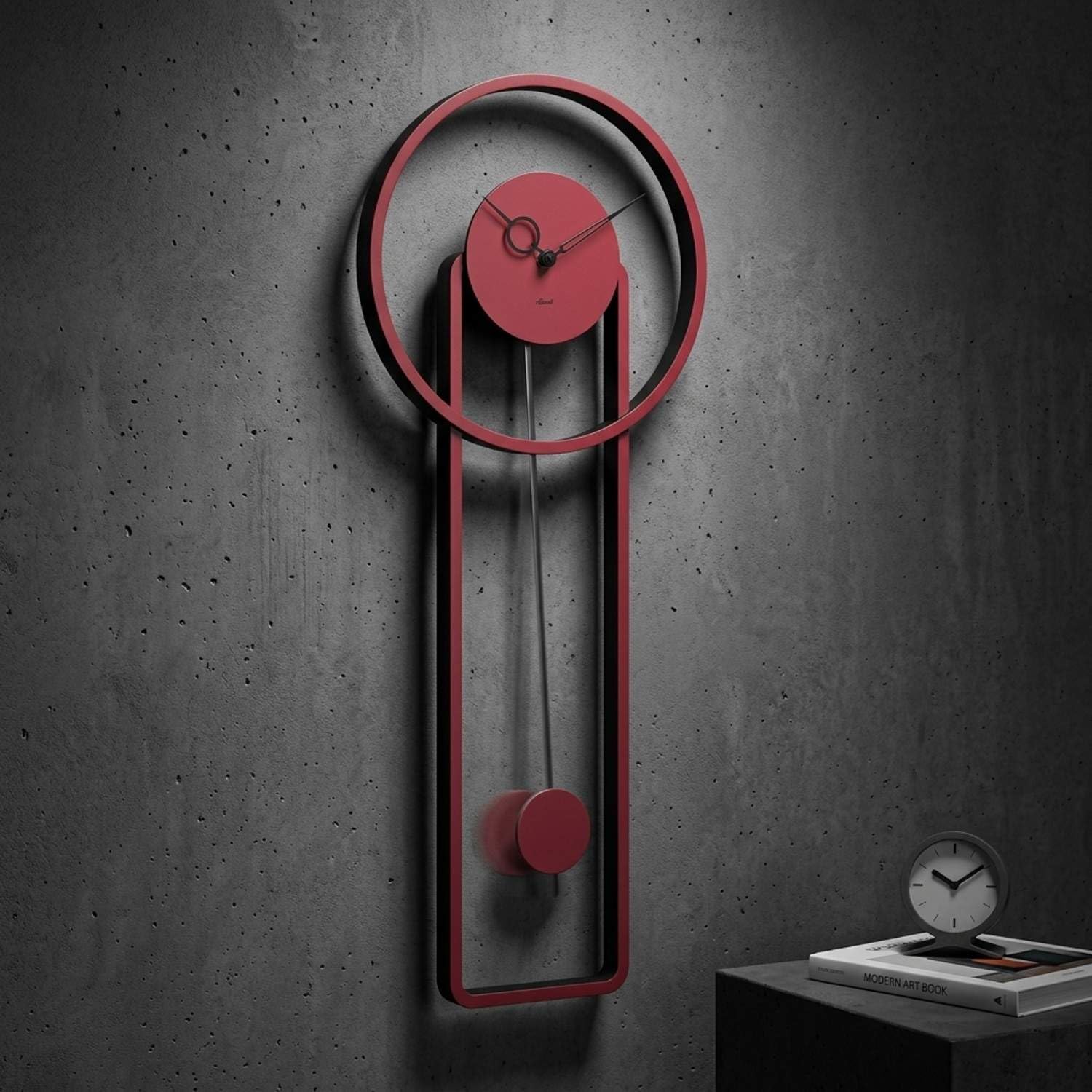 hermle-61024-002200-wanduhr-modern-wei-schwarz-68-cm-mit-pendel image 3