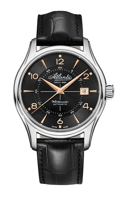 atlantic-watch-worldmaster-1888-automatic-vintage-edition-40mm-schwarz-ros-gold image 1