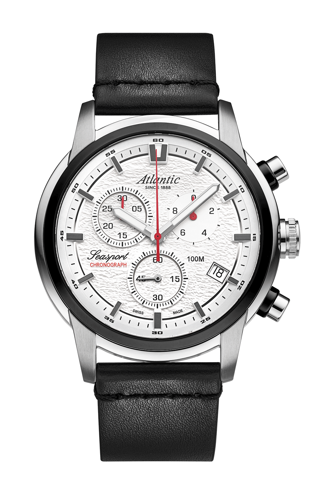 atlantic-watch-seasport-nd-chronograph-wei-lederarmband image 1