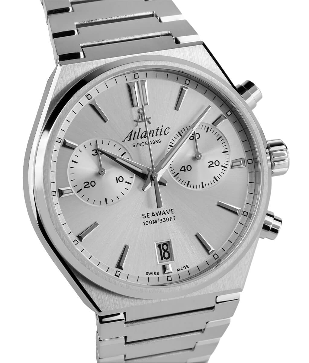 atlantic-watch-seawave-chrono-herrenuhr-silber-metallband-40mm image 2