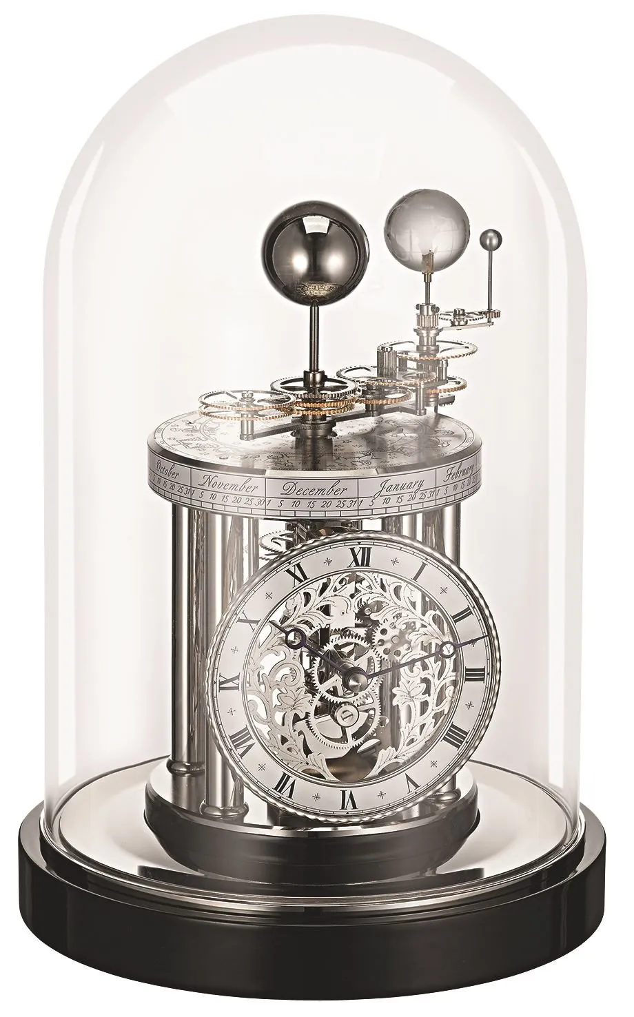 hermle-astrolabium-22836-742987-tischuhr-quartz-skelett-schwarz image 1