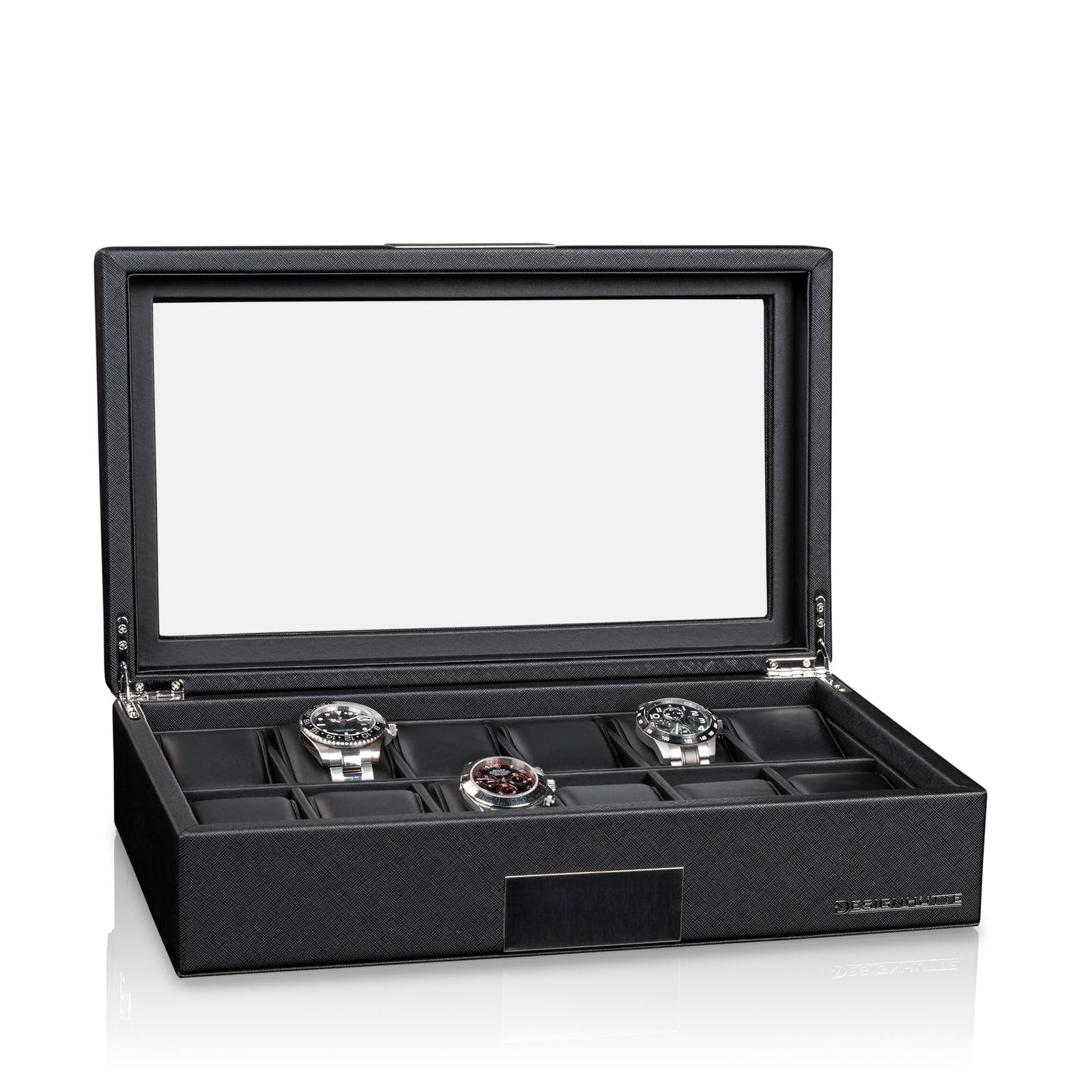 designh-tte-aturo-12-uhrenbox-schwarz-saffiano-f-r-12-uhren image 2