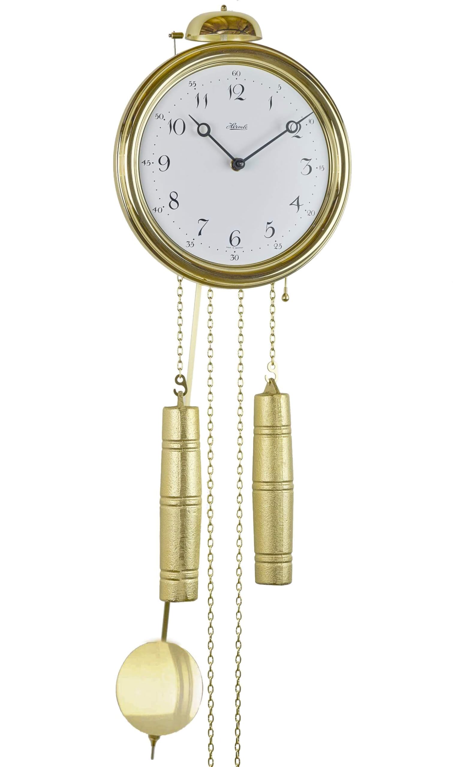 hermle-pendelwanduhr-regulator-neasden-ii-gold-wei-68cm-mechanisch image 1