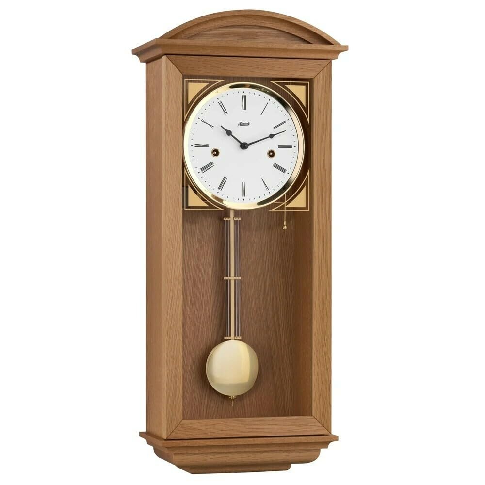 hermle-regulator-pendelwanduhr-newport-eiche-14-tage-rundgong-71025-040141 image 1