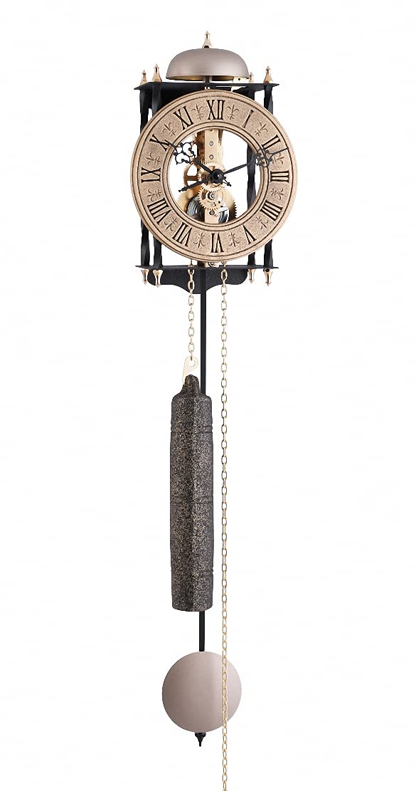 hermle-70504-000701-skelett-pendelwanduhr-gold image 1