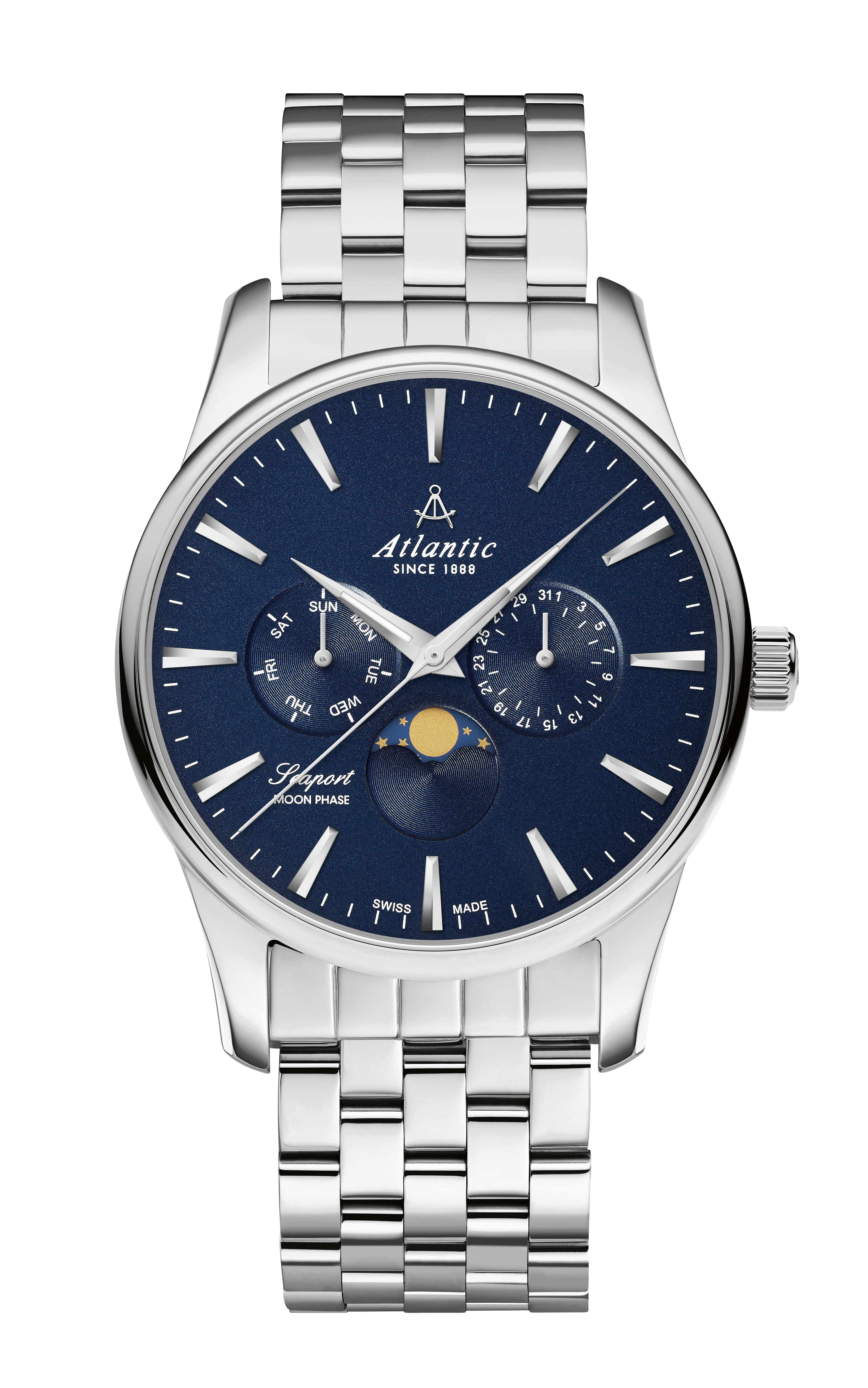 atlantic-watch-seaport-moonphase-blue-steel-automatikuhr image 1