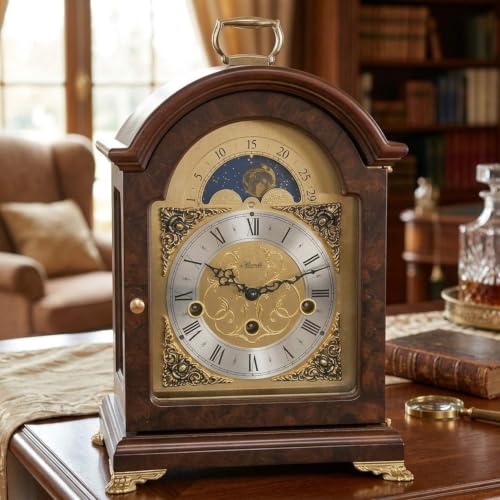 hermle-23054-030340-tischuhr-englische-stiluhr-nussbaum-mit-westminster-schlag image 5