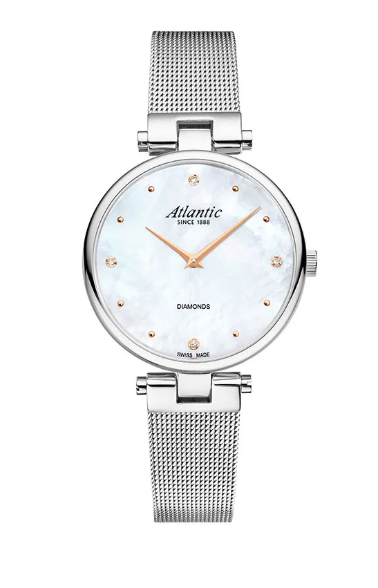 atlantic-watch-elegance-royal-diamonds-edition-perlmutt-edelstahl image 1