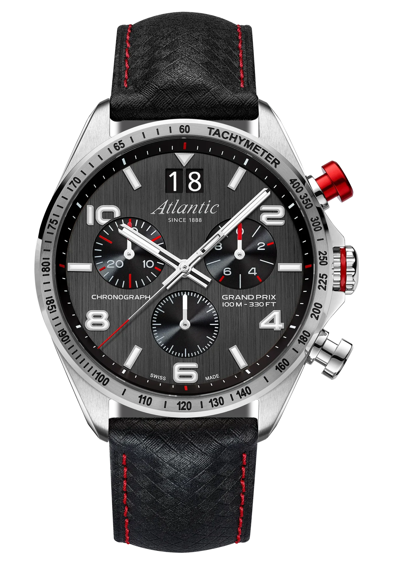 atlantic-watch-grand-prix-quartz-chronograph-herrenuhr-carbon-schwarz-44mm image 1