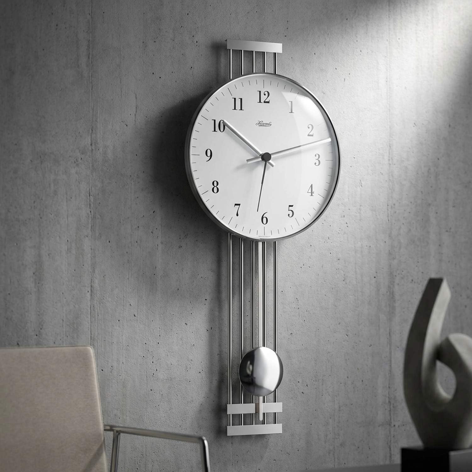 hermle-70981-000871-metallwanduhr-funk-silber image 3