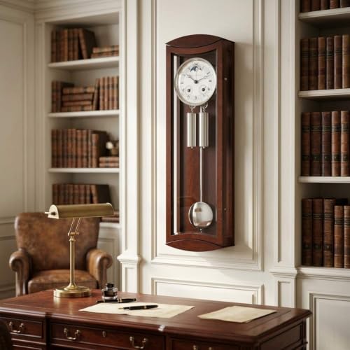 hermle-seilzug-regulateur-mechanische-uhr-8-tage-mit-mondphase-datum-und-halbstu image 5