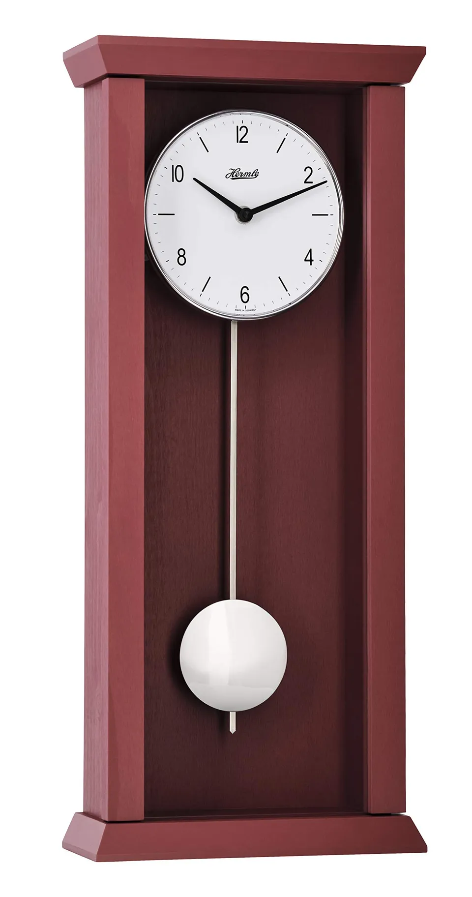 hermle-71002-362200-avantgardistische-pendelwanduhr-quarz-rot-57-cm image 1
