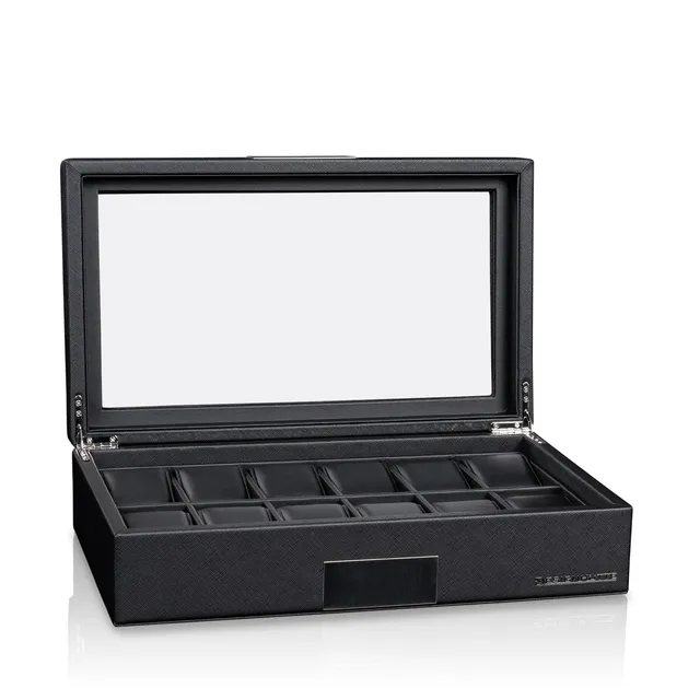 designh-tte-aturo-12-uhrenbox-schwarz-saffiano-f-r-12-uhren image 1