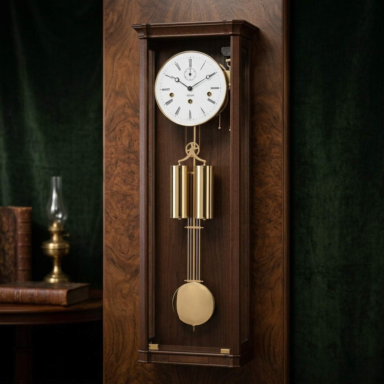 hermle-regulateur-nussbaum-messing-mechanische-tischuhr-8-tage-mit-westminster-s image 3