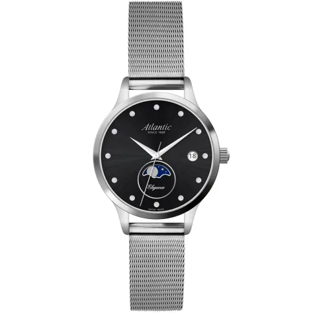 atlantic-watch-elegance-moonphase-herrenuhr-schwarz-stahl image 1