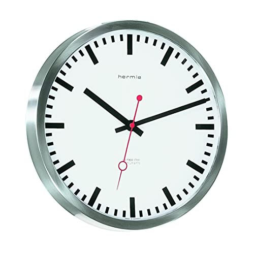 hermle-30471-000870-bahnhofsuhr-silber-funk-mit-edelstahlgeh-use image 3