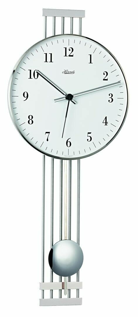 hermle-70981-000871-metallwanduhr-funk-silber image 1