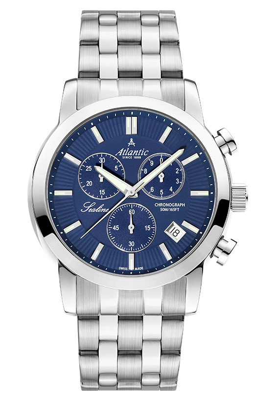 atlantic-watch-sealine-gents-chrono-blau-edelstahl image 1