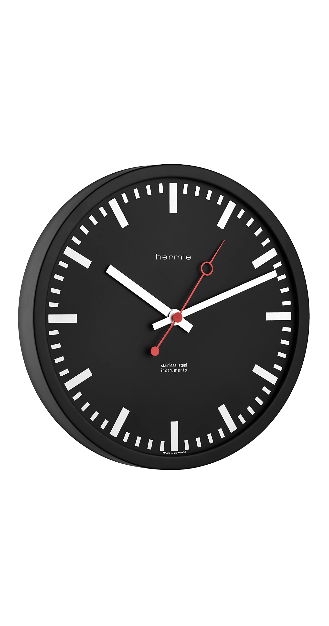 hermle-30471-742100-wanduhr-edelstahl-30-cm-quarz image 1