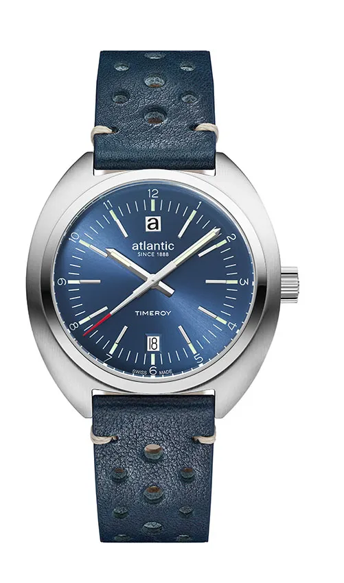 atlantic-watch-timeroy-ne-classic-quarzuhr-blau-leder image 1