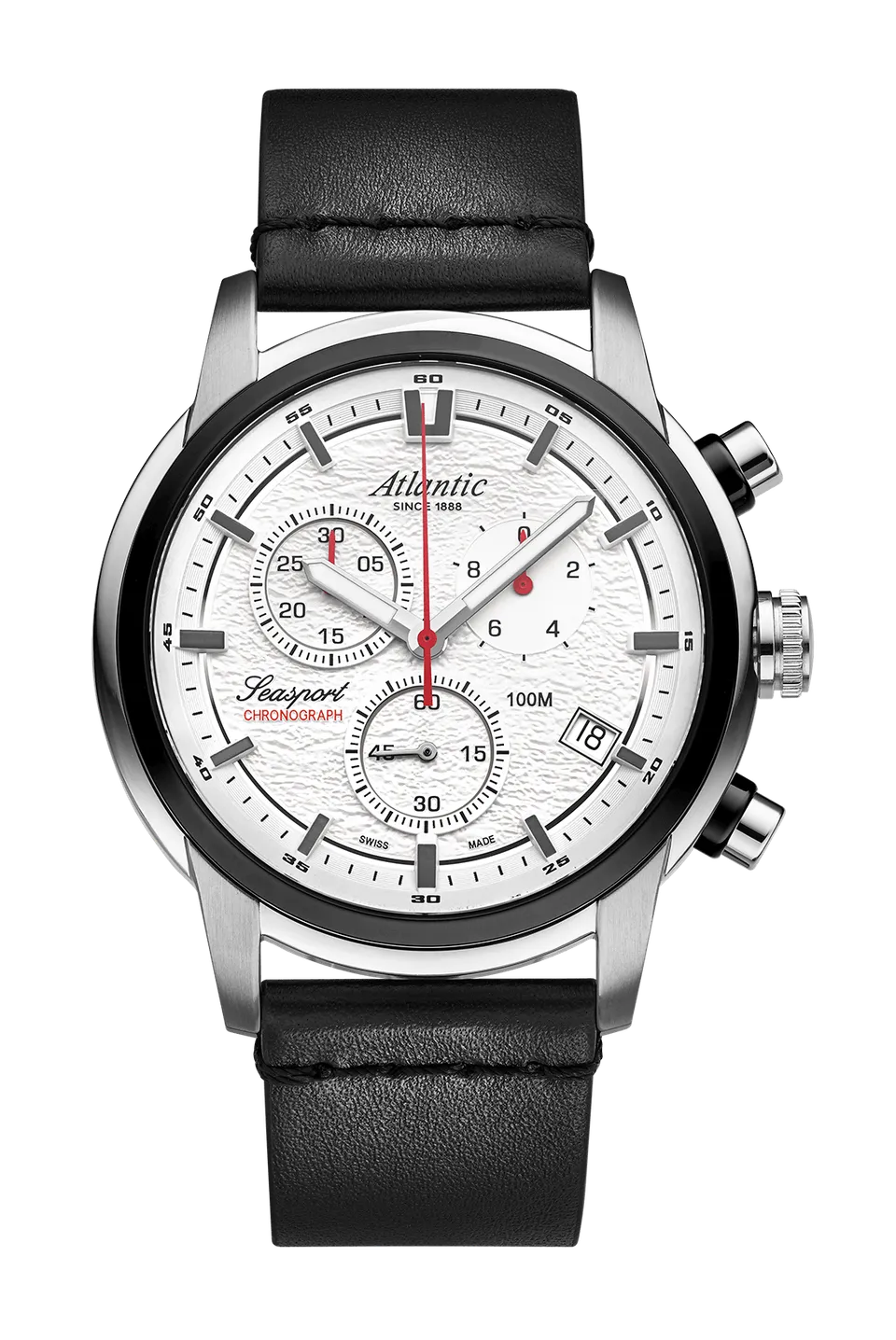 atlantic-watch-seasport-nd-chronograph-wei-lederarmband image 1
