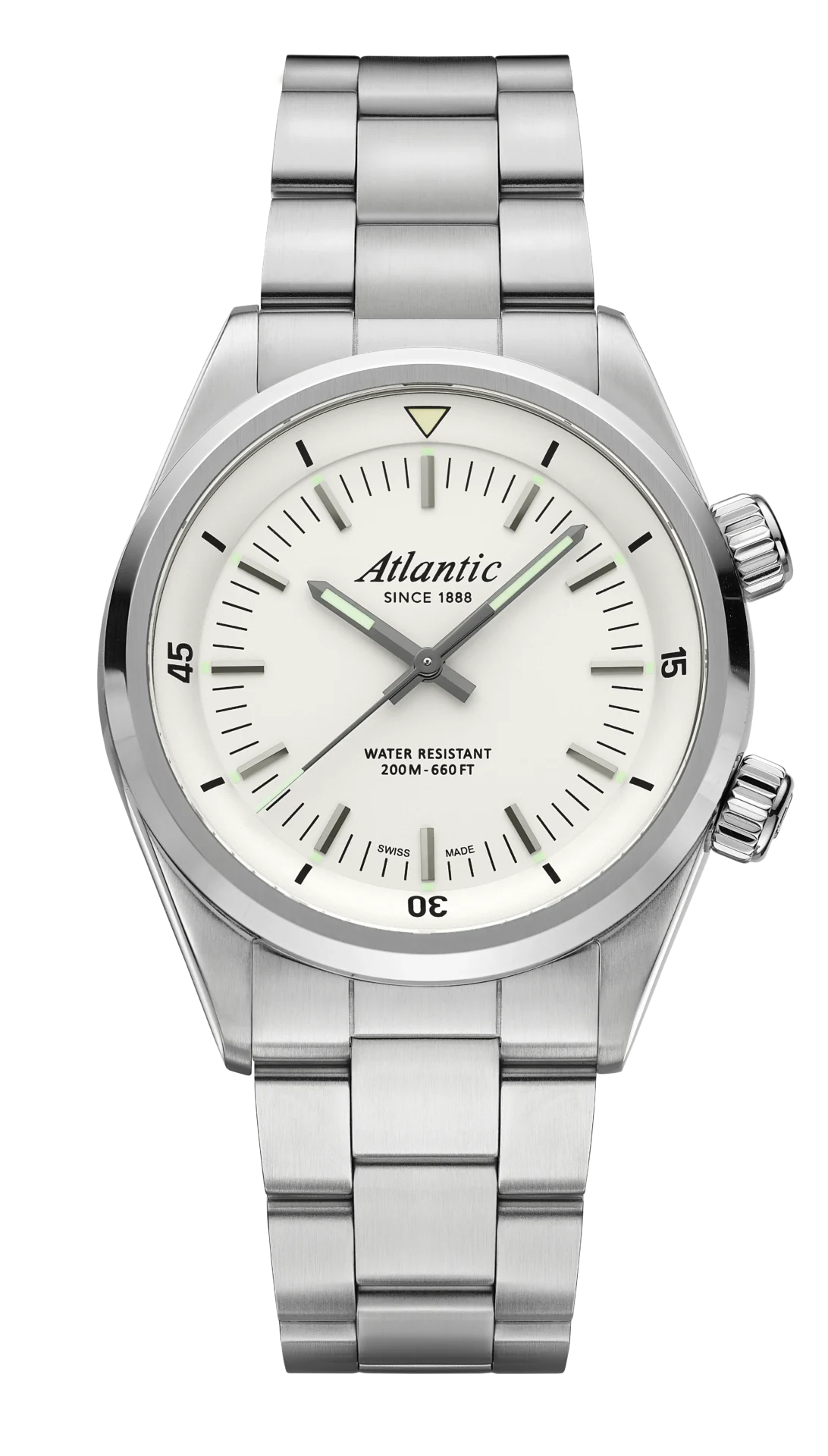 atlantic-watch-seacloud-diver-quarzuhr-wei-es-zifferblatt-metallband image 1