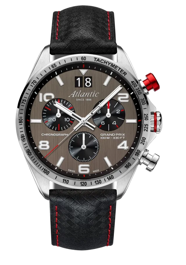 atlantic-watch-grand-prix-quarz-chronograph-herrenuhr-anthrazit-carbon-leder image 1