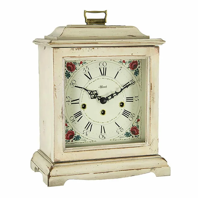 hermle-22915-v60340-tischuhr-mechanisch-floral-off-white image 1