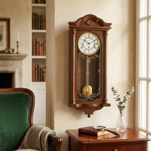 hermle-wanduhr-mahagoni-67cm-mechanisch-westminster-pendel image 5