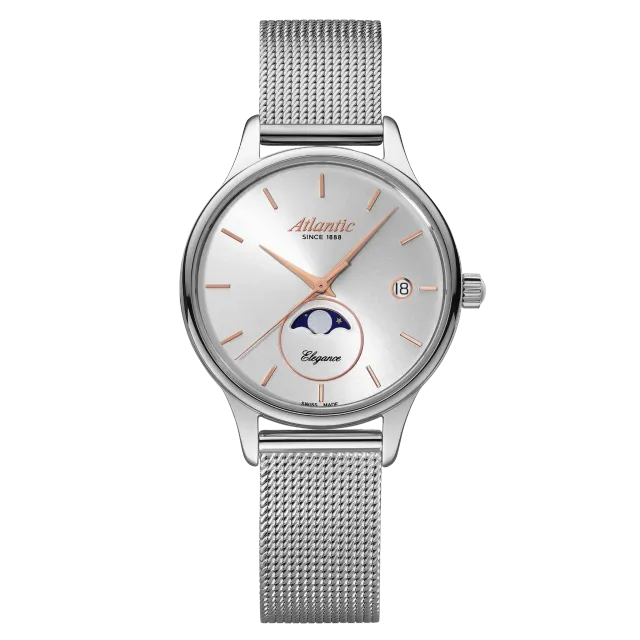 atlantic-watch-elegance-moonphase-quarzuhr-silber-ros-gold image 1