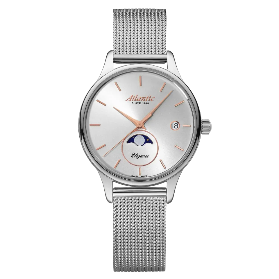 atlantic-watch-elegance-moonphase-quarzuhr-silber-ros-gold image 1