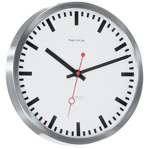 hermle-grand-central-quarz-wanduhr-edelstahl-30-cm-made-in-germany image 1
