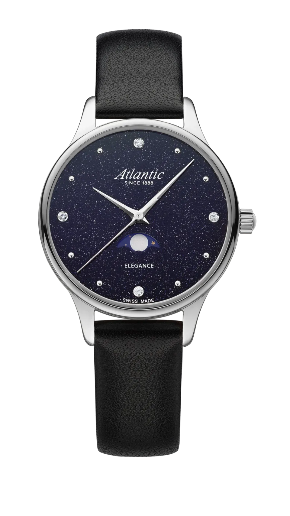 atlantic-watch-elegance-nightsky-aventurin-mondphase-herrenuhr-blau-stahl-leder image 1