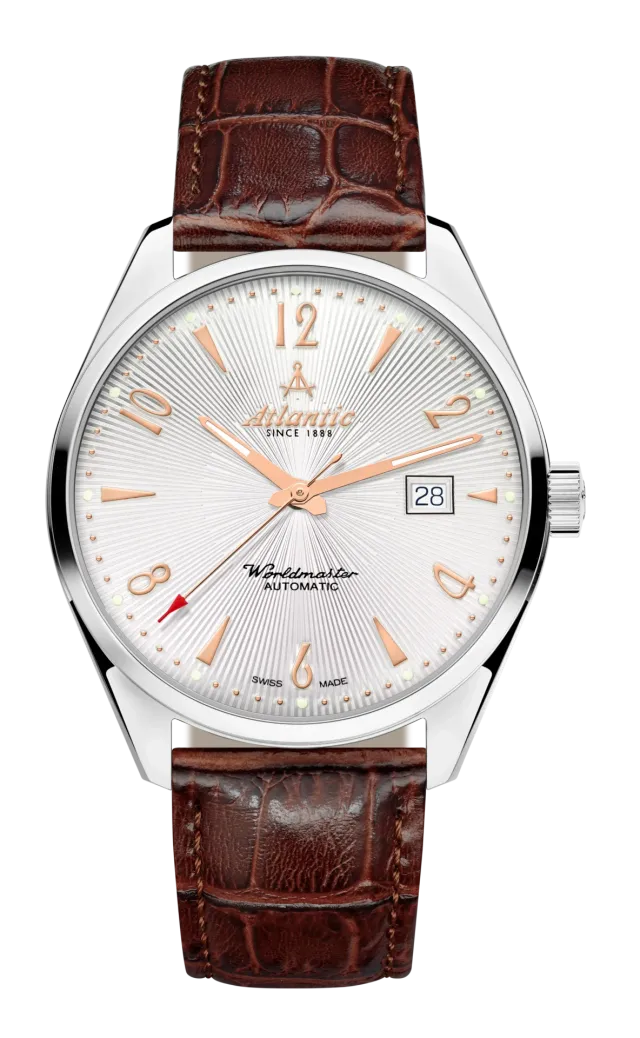 atlantic-watch-worldmaster-art-d-co-automatic-herrenuhr-40mm-silber-mit-ros-gold image 1