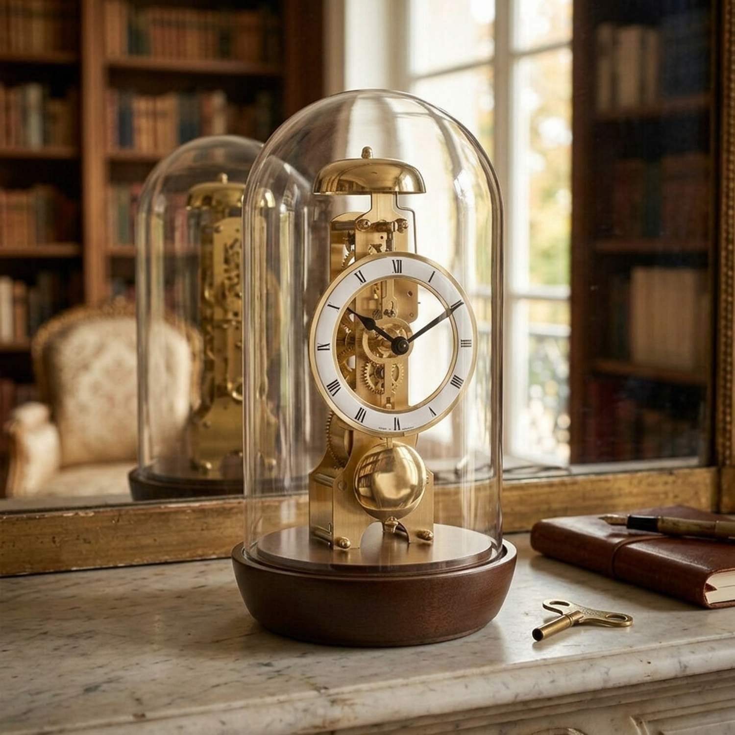 hermle-denmark-23018-030791-mechanische-tischuhr-nussbaum-30cm image 2