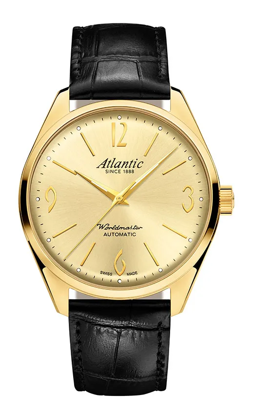 atlantic-watch-worldmaster-art-deco-automatic-herrenuhr-gelbgold-pvd-leder image 1
