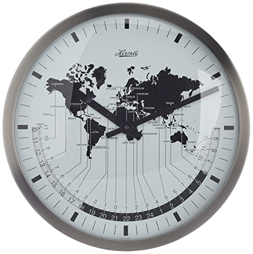 hermle-wanduhr-edelstahl-weltzeit-gew-lbtes-glas-quarz image 5