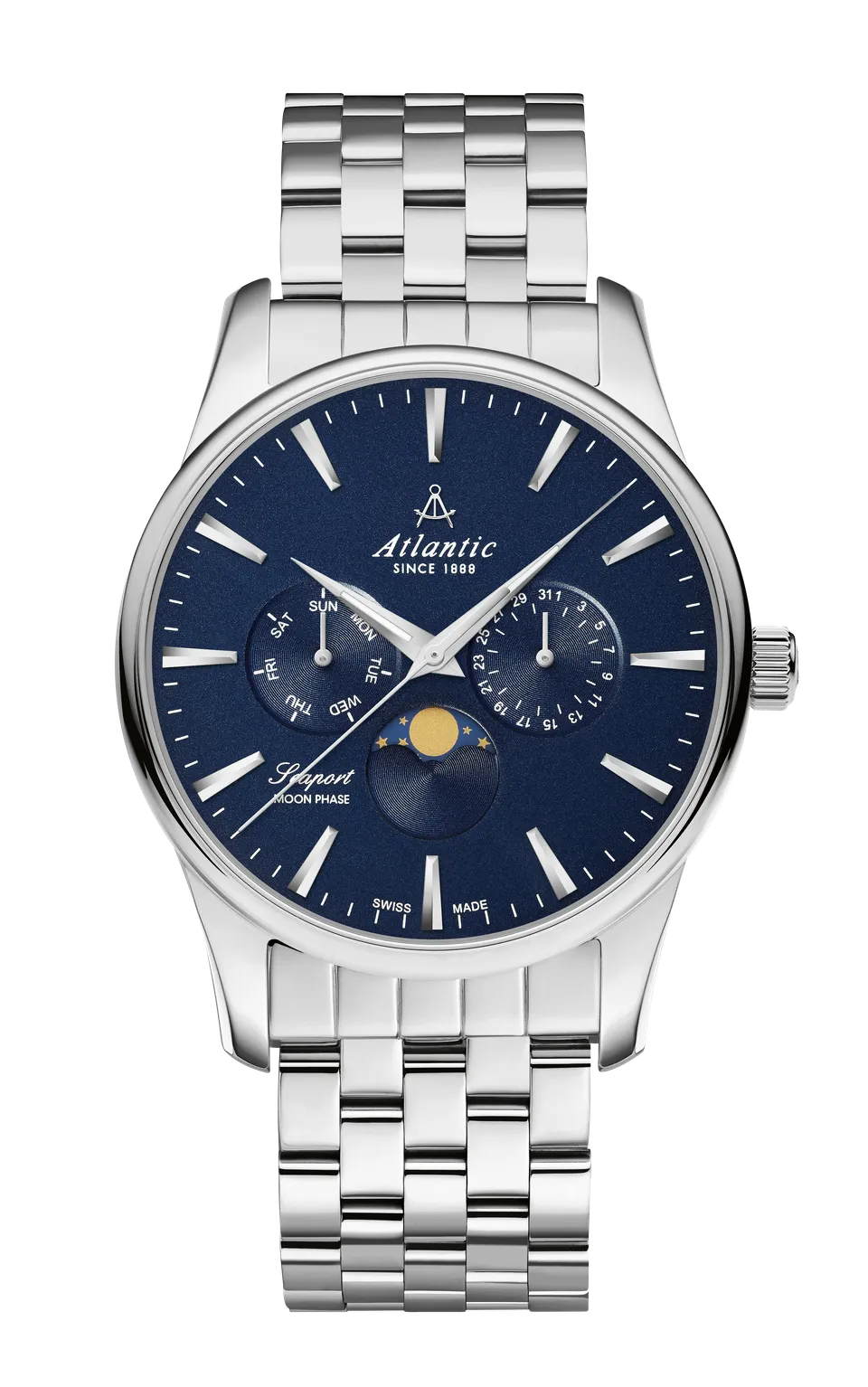atlantic-watch-seaport-moonphase-blue-steel-automatikuhr image 1