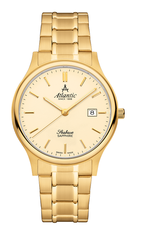 atlantic-watch-seabase-gents-herrenuhr-creme-zifferblatt-pvd image 1