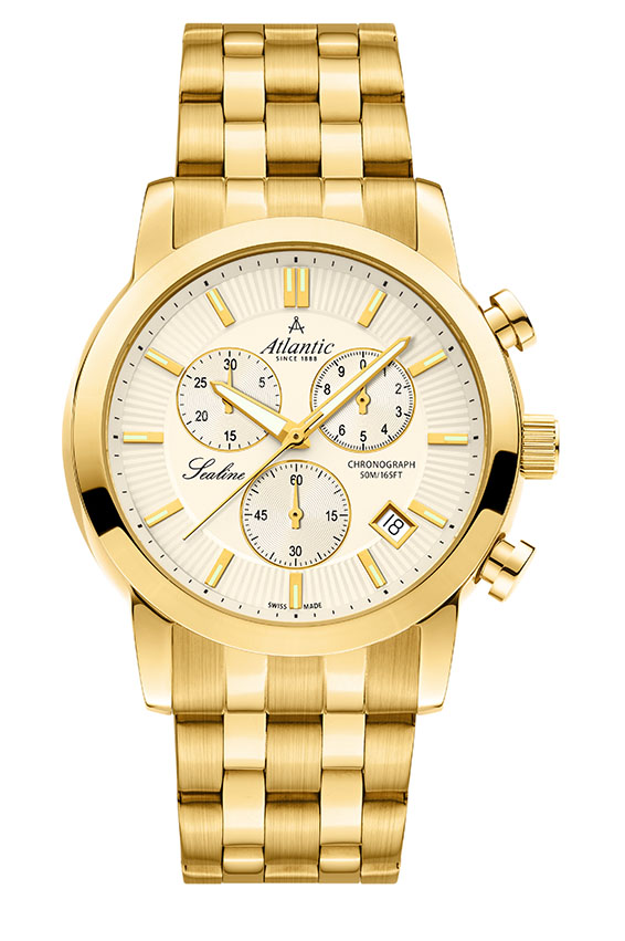 atlantic-watch-sealine-chrono-gold-pvd-champagner-herrenuhr image 1