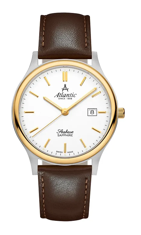 atlantic-watch-seabase-gents-quartz-herrenuhr-40mm-bicolor-wei image 1