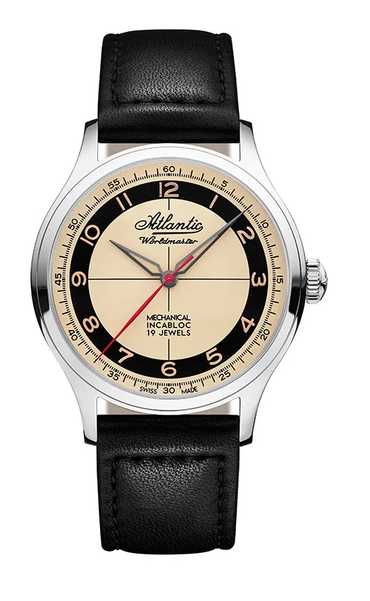 atlantic-watch-worldmaster-original-mechanische-uhr-creme-handaufzug image 1