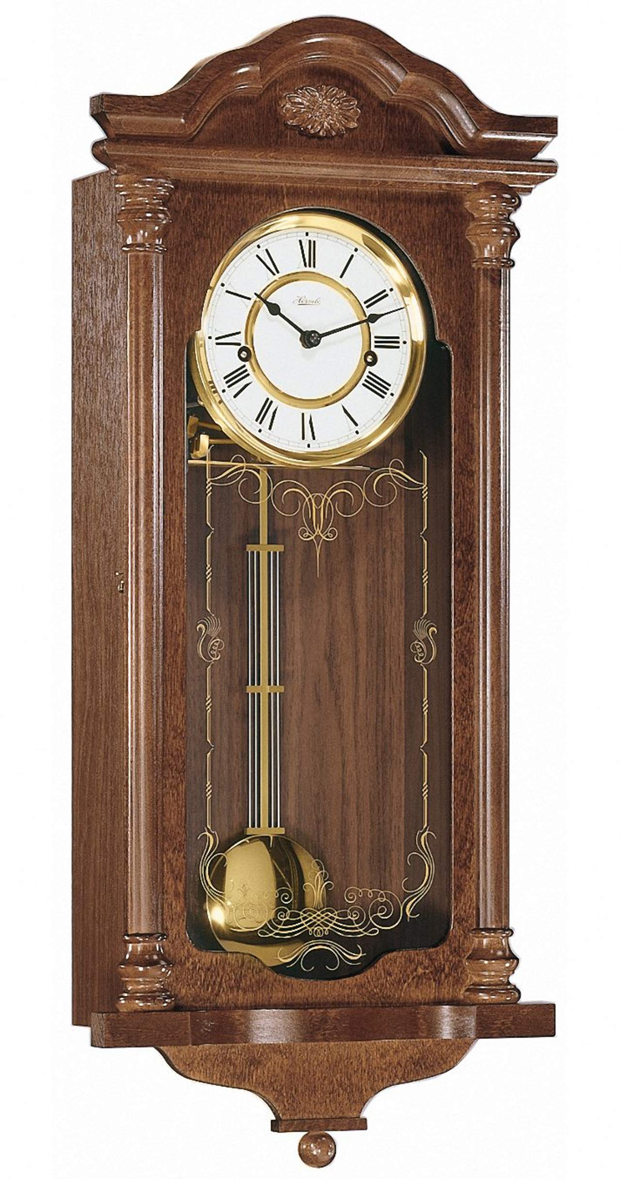hermle-wanduhr-holz-braun-67-cm-mechanik-gitterpendel image 5