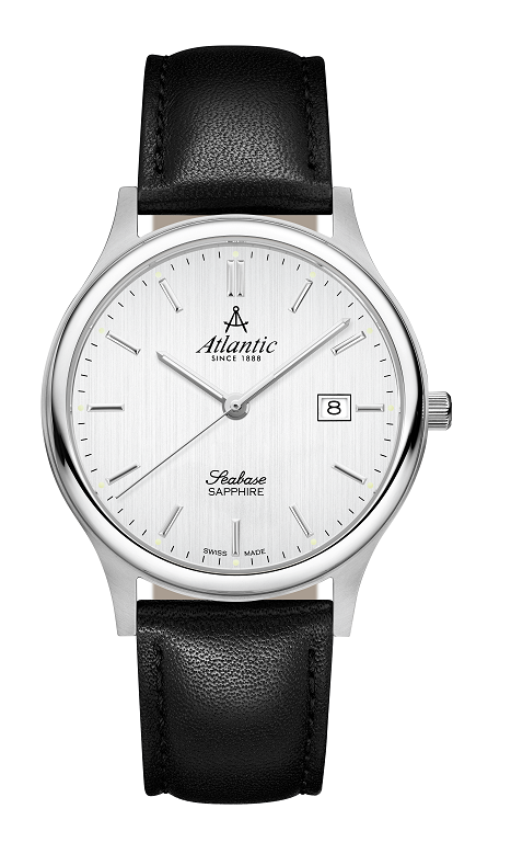 atlantic-watch-seabase-gents-herrenuhr-silbernes-zifferblatt-quarz image 1