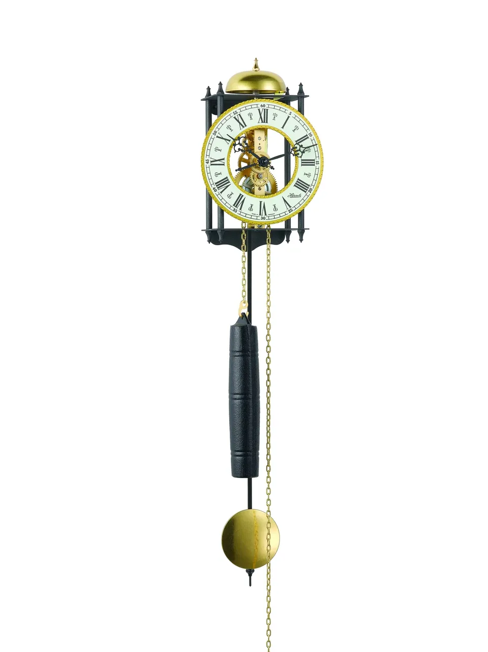 hermle-70731000711-skelett-wanduhr-messing-8-tage-mit-glockenschlag image 1