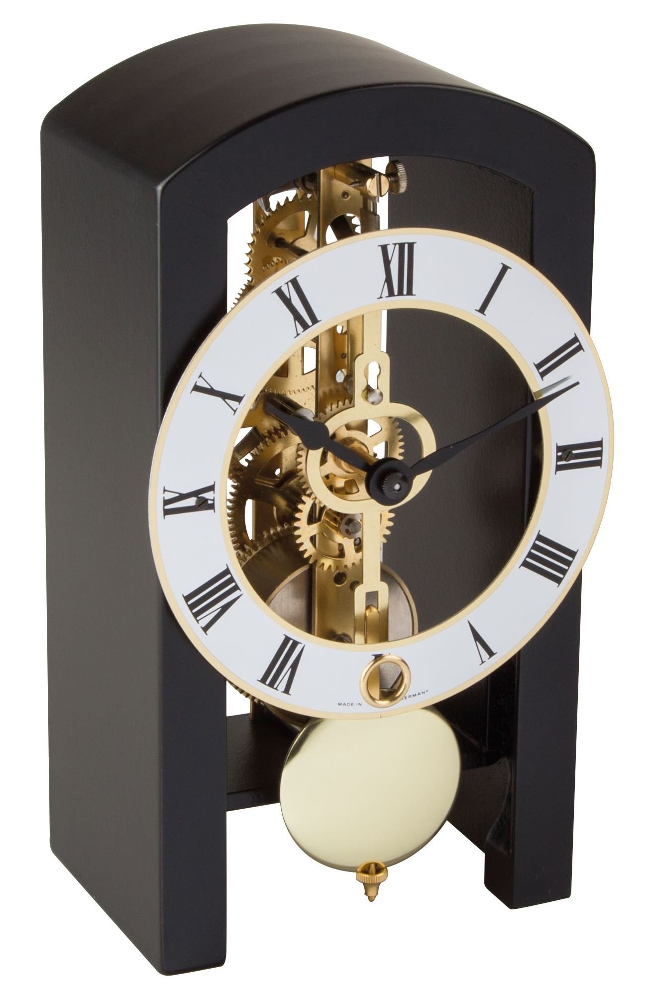 hermle-23015-740721-moderne-tischuhr-schwarz-18-x-19-x-11-cm-mit-14-tage-skelett image 1