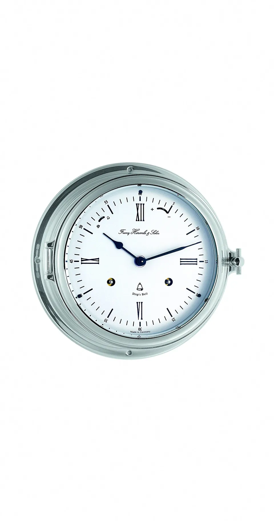 hermle-35066-000132-schiffsuhr-messing-vernickelt-glasenschlag image 1