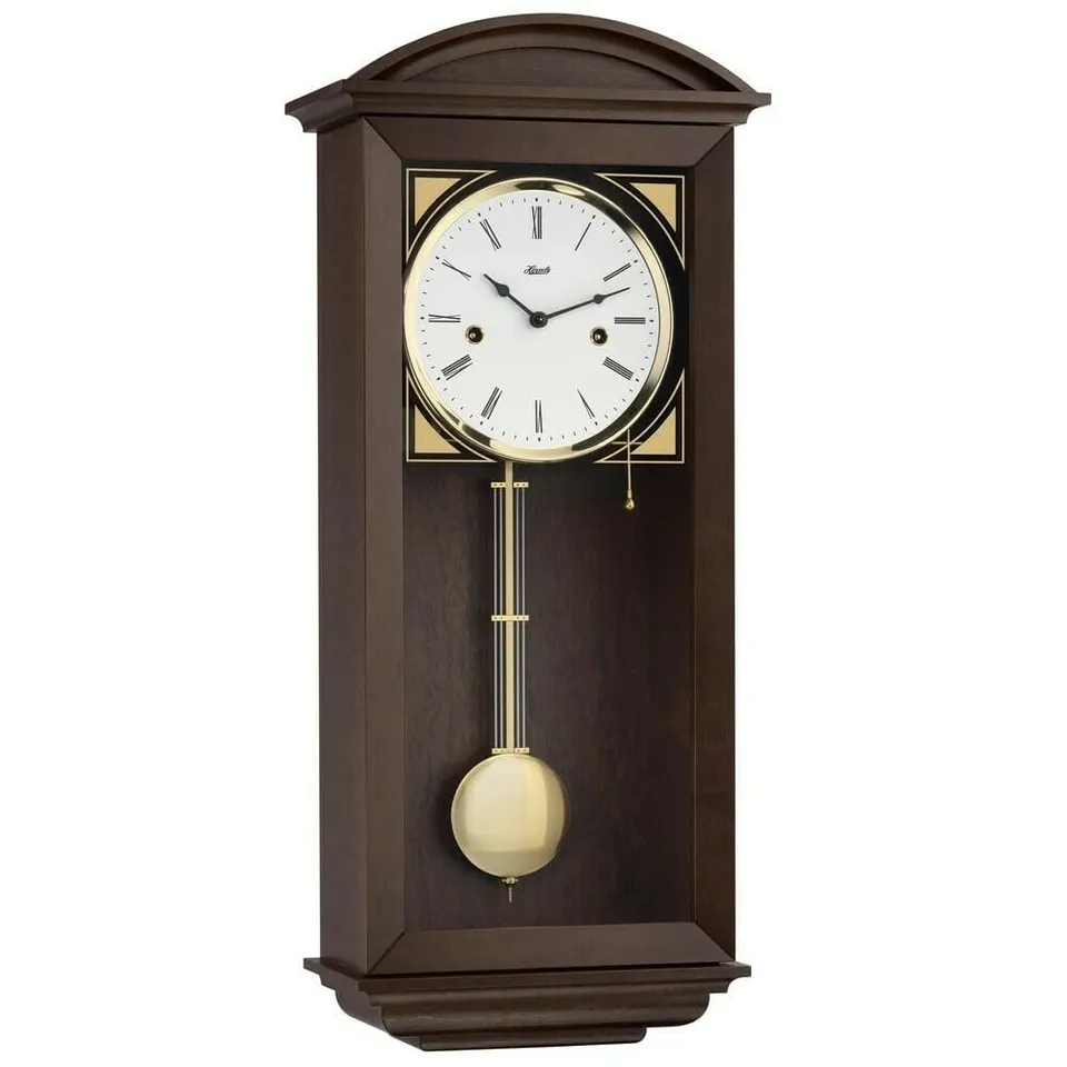 hermle-regulator-pendelwanduhr-newport-nussbaum-14-tage-rundgong-71025-030141 image 1