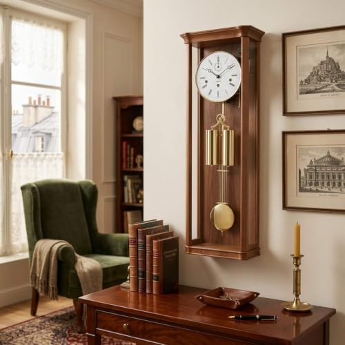 hermle-regulateur-kirschbaum-messing-mechanische-tischuhr-8-tage-mit-westminster image 5