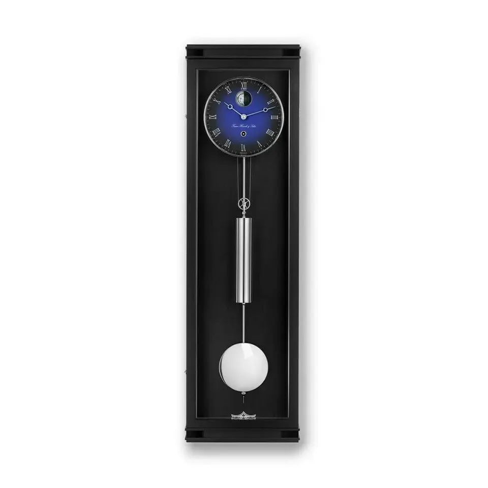 hermle-71013-740761-regulator-pendelwanduhr-monatsl-ufer-mondphase-schwarz-blau- image 1